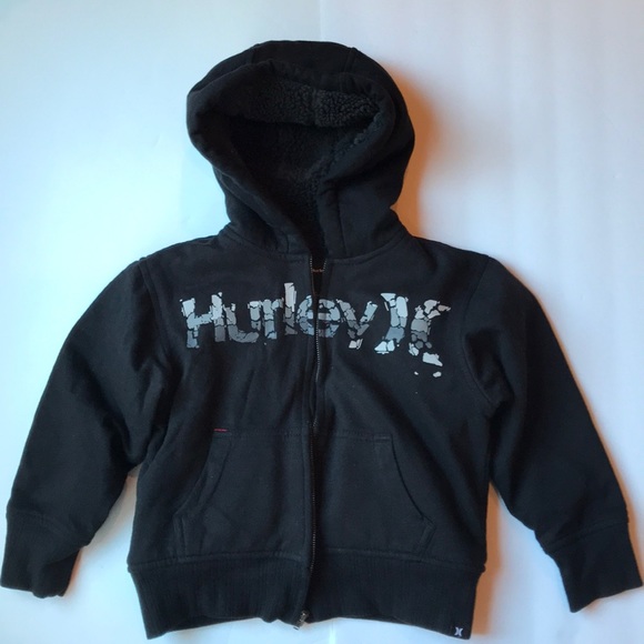 Hurley Toddler Hoodie Size 3T Sherpa Wool Lined Hoody